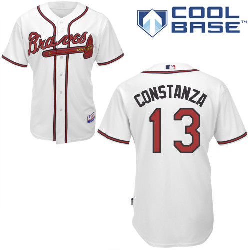 Jose Constanza #13 MLB Jersey-Atlanta Braves Men's Authentic Home White Cool Base Baseball Jersey